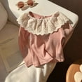 thumbnail image 5 of Beautyzll Toddler Baby Girls Long Sleeve Lapel Shirts 2-8T Kids Soft Basic Cotton T-Shirts Top Solid Color Layering Tees, 5 of 6