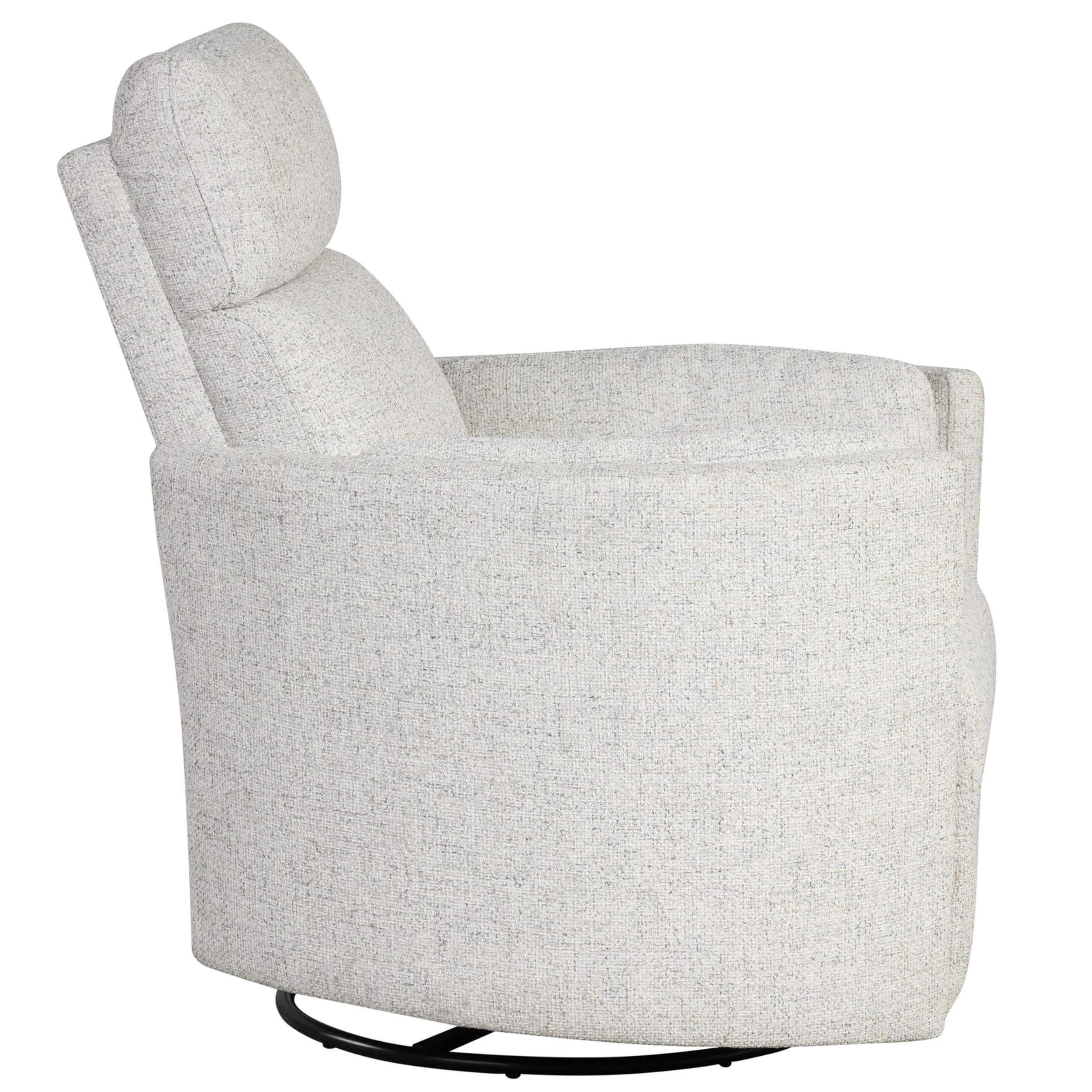 Pemberly Row Contemporary Fabric Power Swivel Glider Recliner in Natural Quartz