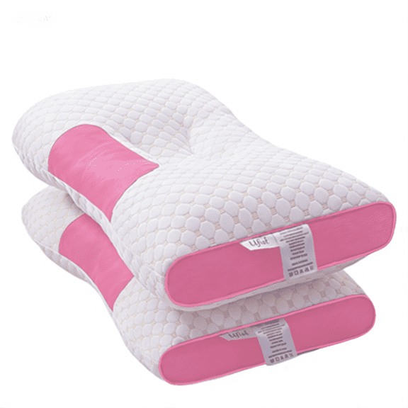 2 Pack Soft Knitted Couple Neck Pillows, Adjustable Ergonomic Contour Support, Removable Pillow Cover, Premium Inner Core, Comfort Sleep Bedding, Great for Home Use & Holiday Presents