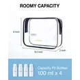 thumbnail image 4 of BAGSMART Clear Toiletry Bag, 3 Packs TSA Approved Water resistant Quart Size Travel Organizer, Airport Airline Travel Essential Carry On Makeup Cosmetic Bags for Women, Cloud White, 4 of 6
