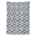 thumbnail image 3 of Ambesonne Cattle Tablecloth Rectangular Table Cover, Silhouette Farm Animals, 52"x70", White and Dark Blue Grey, 3 of 4