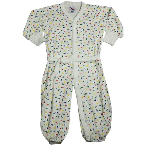 Sara's Prints - Baby Girls Long Sleeved Convertible Coverall 6718-0-6Months (White Leaves)