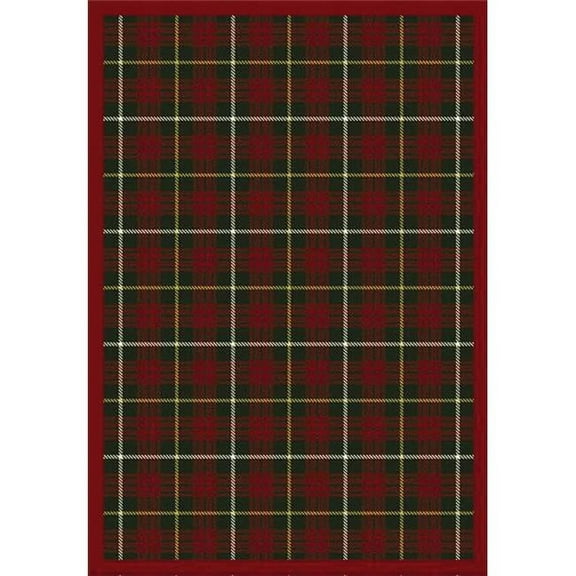 Bit O ft. Scotch Tartan Green 3 ft.10 in. x 5 ft.4 in.  WearOn Nylon Machine Tufted- Cut Pile Whimsy Rug