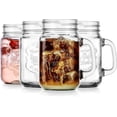 thumbnail image 4 of Juego de 6 Tarros Frascos estilo Mason Jar Vintage Vidrio Labrado 480 Ml Color Transparente Sin tapa para Bebidas y Jugos, 4 of 5