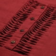 thumbnail image 6 of Janasya Indian Round Neck Half Sleeve Solid Maroon Cotton Slub Top For Women, 6 of 6