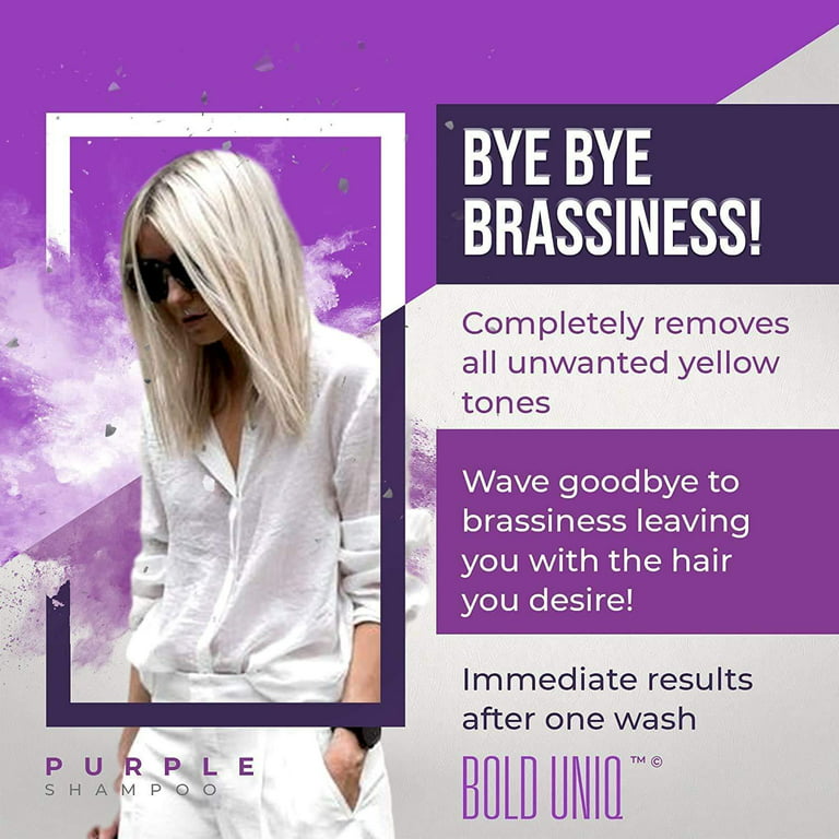 Caius Postnummer prøve Bold Uniq Purple Shampoo for Blonde Hair - Paraben & Sulfate-Free,  Cruelty-Free & Vegan, 8 Fl Oz - Walmart.com