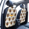 thumbnail image 3 of Naloa Colorful maple leaf owl 2Pcs Anti-Kick Back Seat Cover Kick Mat, Car Seat Protector with 3 Storage Pockets, 3 of 8