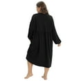 thumbnail image 2 of WBQ Women's Oversized Nightdress Plus Size Nursing Nightgown Long Sleeve V Neck Breastfeeding Nightshirt Sleepwear Soft Pleated Sleepshirt Lounge Dress, XL-4XL, 2 of 6