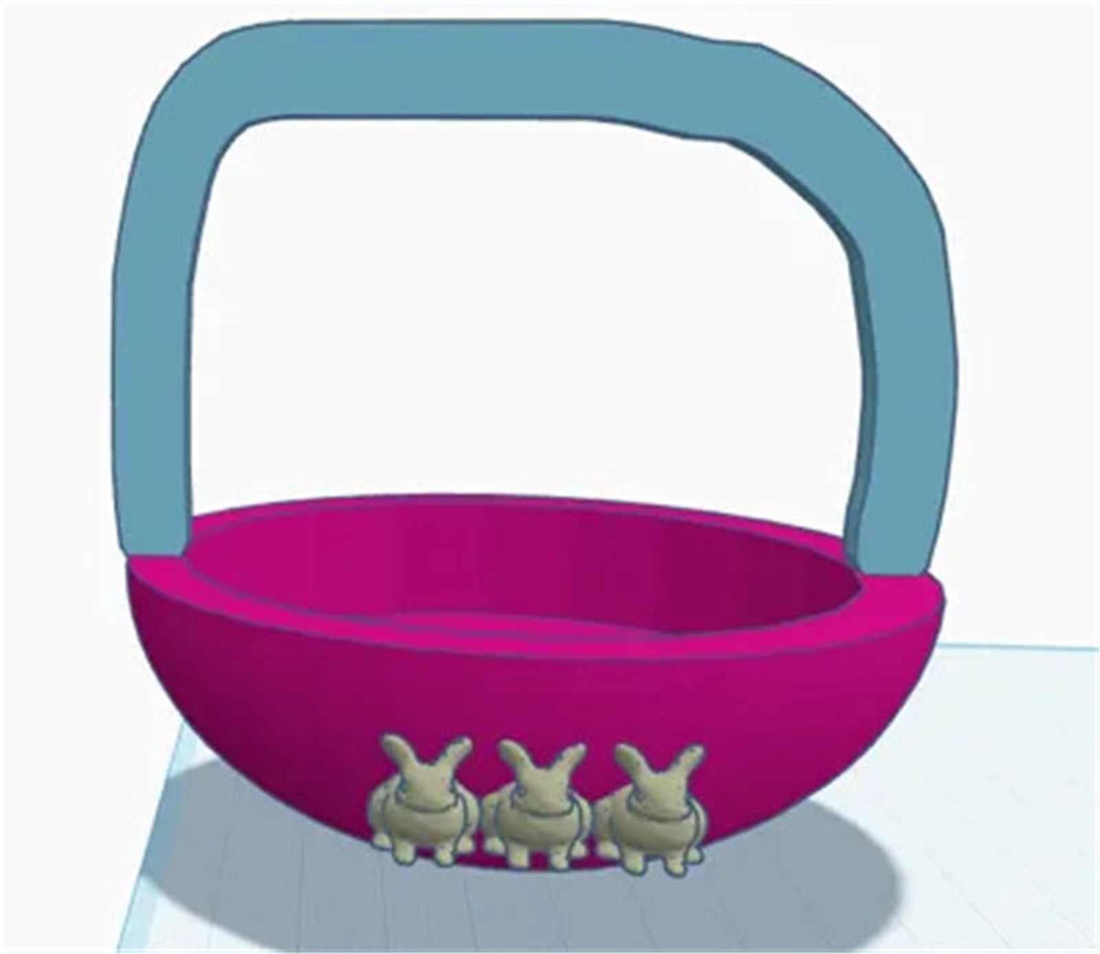 1PC Easter Egg Basket 3D Printed Gift