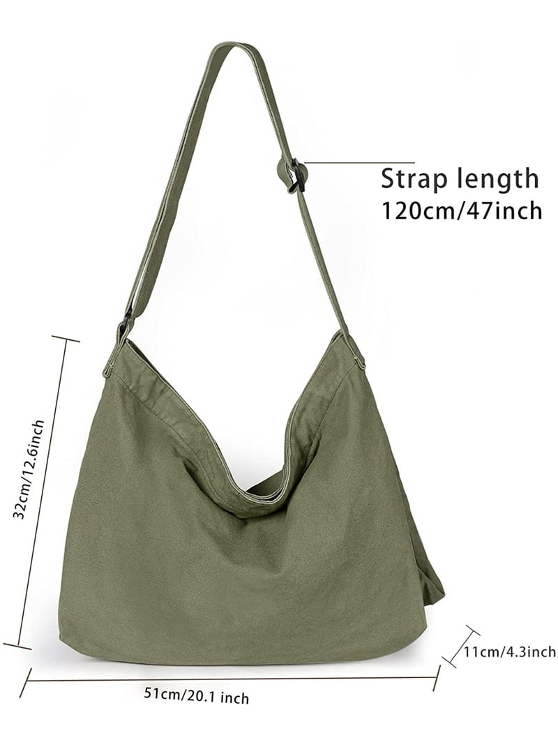 Canvas Hobo Bag, Shoulder Bag Unisex Canvas Crossbody Bag