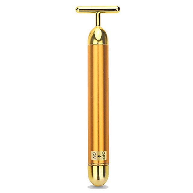 Masajeador facial dorado SIXIUMIE Beauty Bar para el cuidado de la piel en forma de T, herramientas de masaje facial para estiramiento facial