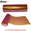 Ikon Motorsports Compatible with Neo Chrome Film Laminate Orange Headlight Tail light Fog 2 piece Left + Right