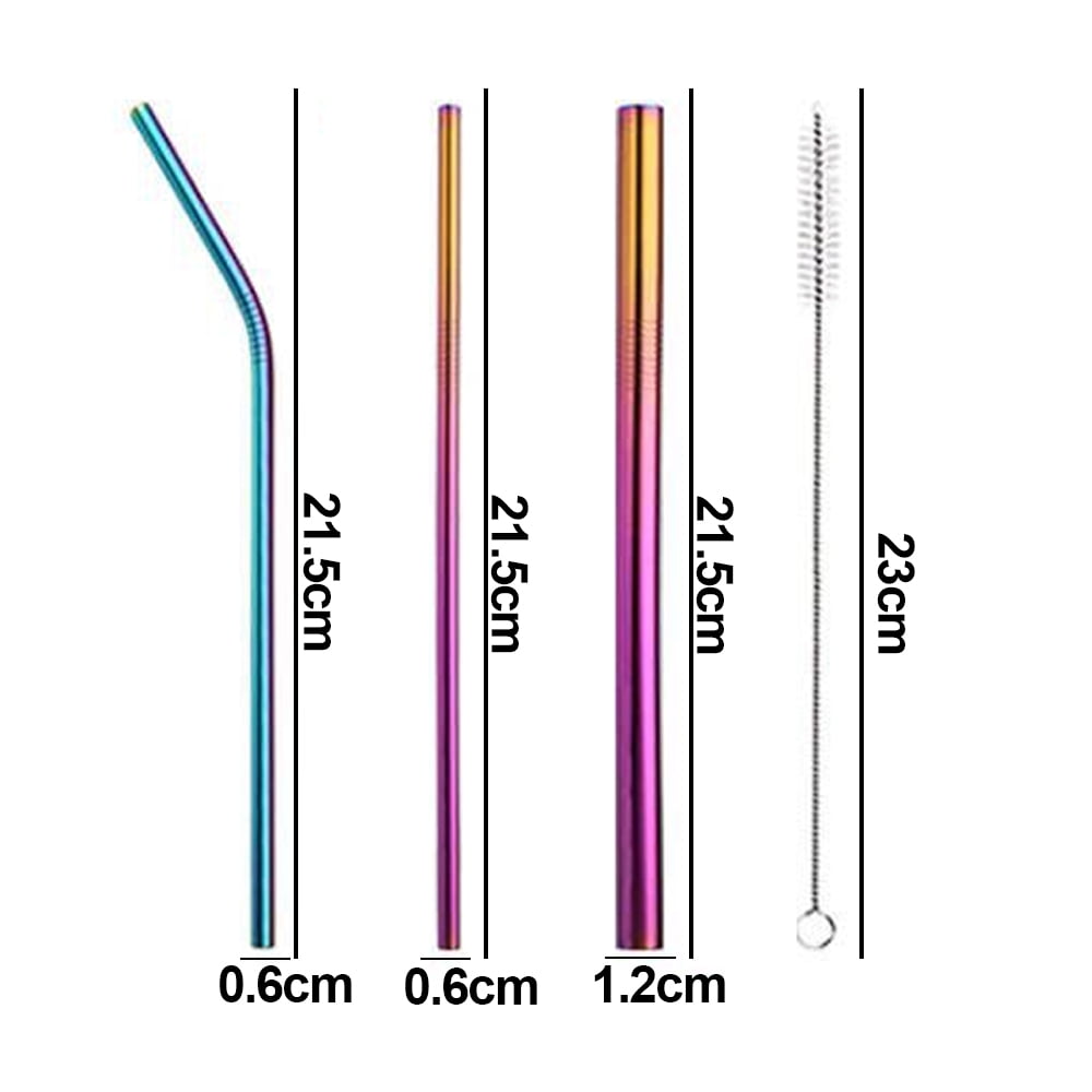 Short Thin Bent Stainless Steel Straws for Cocktail Glasses, Kids, Small  Cups