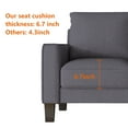 thumbnail image 6 of 75" Modular Sectional Couch, L Shaped Sofa with Under Seat Storage, Modern 3 Seat Couch with Removable Ottoman for Living Room, Apartment, Dark Grey, 6 of 9