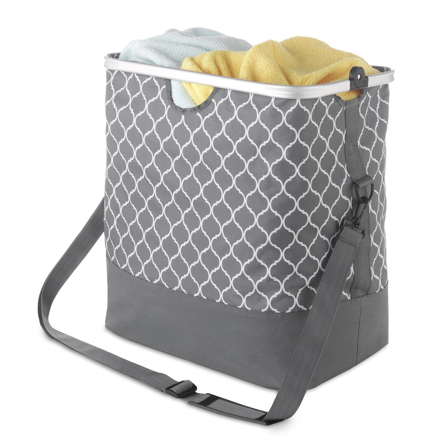 Whitmor, Inc Aluminum Frame Hamper Tote, Gray