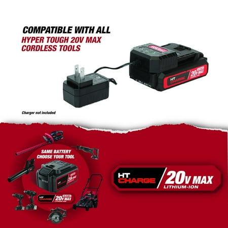 Hyper Tough 20-Volt Max Lithium-Ion 2.0Ah Battery Pack with USB-a and USB-c Ports