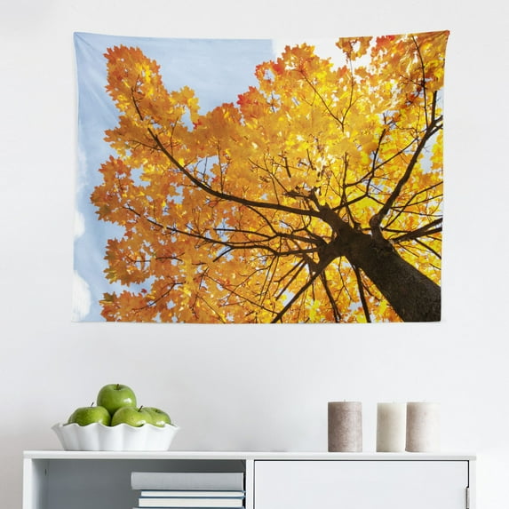 Leaves Tapestry, Leaves in Water Spa Open Your with Nature Ecological Monochrome Photo, Fabric Wall Hanging Decor for Bedroom Living Room Dorm, 2 Sizes, Green, by Ambesonne