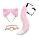 thumbnail image 4 of 3 piezas de orejas y cola de animales para disfraz de fiesta elegante, orejas de peluche, diadema para el cabello para baile de graduación Rosa Blanco, 4 of 9