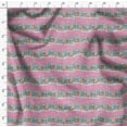 thumbnail image 4 of Soimoi Pink Moss Georgette Fabric Reindeer & Snowflakes Tree Printed Fabric 1 Yard 42 Inch Wide, 4 of 5