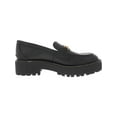 thumbnail image 2 of Sam Edelman Laurs Black Leather Rounded Toe Slip On Chunky Heel Leather Loafers (Black Leather, 8), 2 of 3