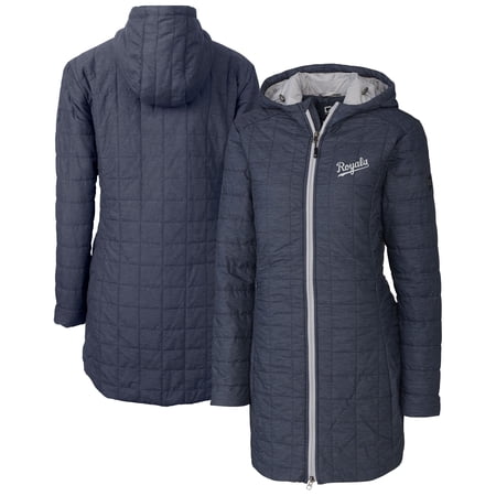 Women s Cutter & Buck Anthracite Kansas City Royals Rainier Primaloft Eco Insulated Hooded Full-Zip Long Coat