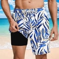 thumbnail image 2 of Stamzod Mens Swim Trunks with Built-In Pocket Quick Dry Bathing Suit Swimsuit Elastic Waist Beach Shorts Blue H M, 2 of 6