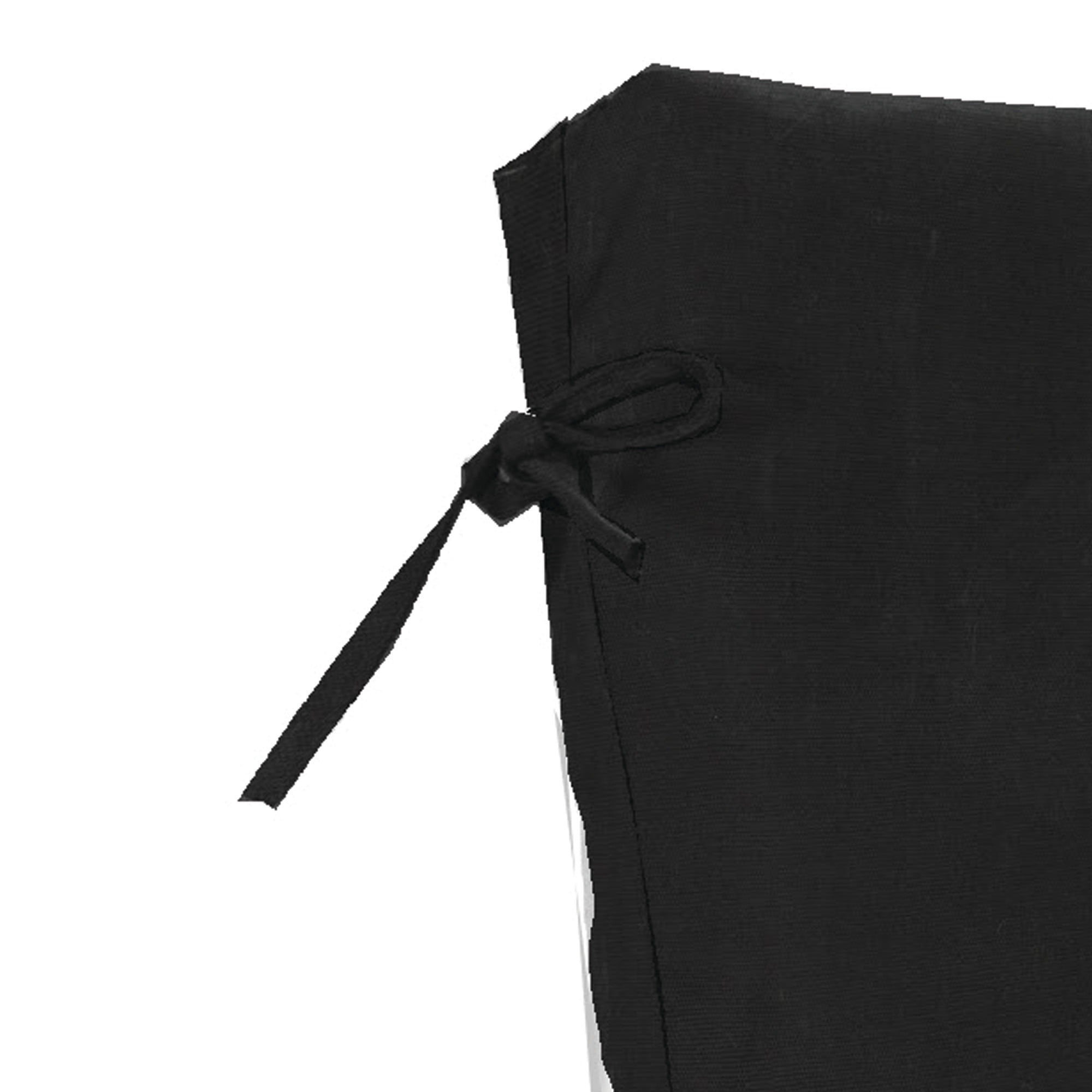 Jordan Manufacturing 44" x 22" Canvas Black Solid Rectangular Outdoor Chair Cushion with Ties