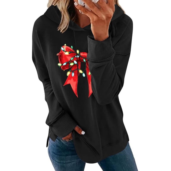 Fall Fashion Must Haves Womens Long Sleeve Christmas Print Fall Shirts Round Neck Pullover Sweatshirt Tops Women Fall Clothes My Items