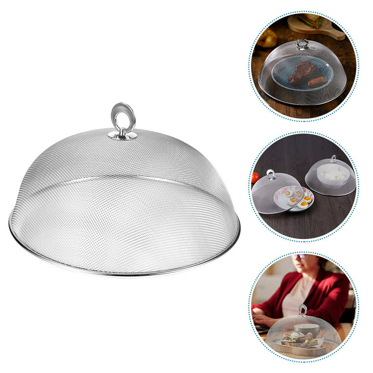 Deals Stainless Steel Mesh Dome Food Cover Round Splatter Screen Anti-flies  Foldable Food Meal Protector Tent Food Protector for Home Kitchen,Diameter