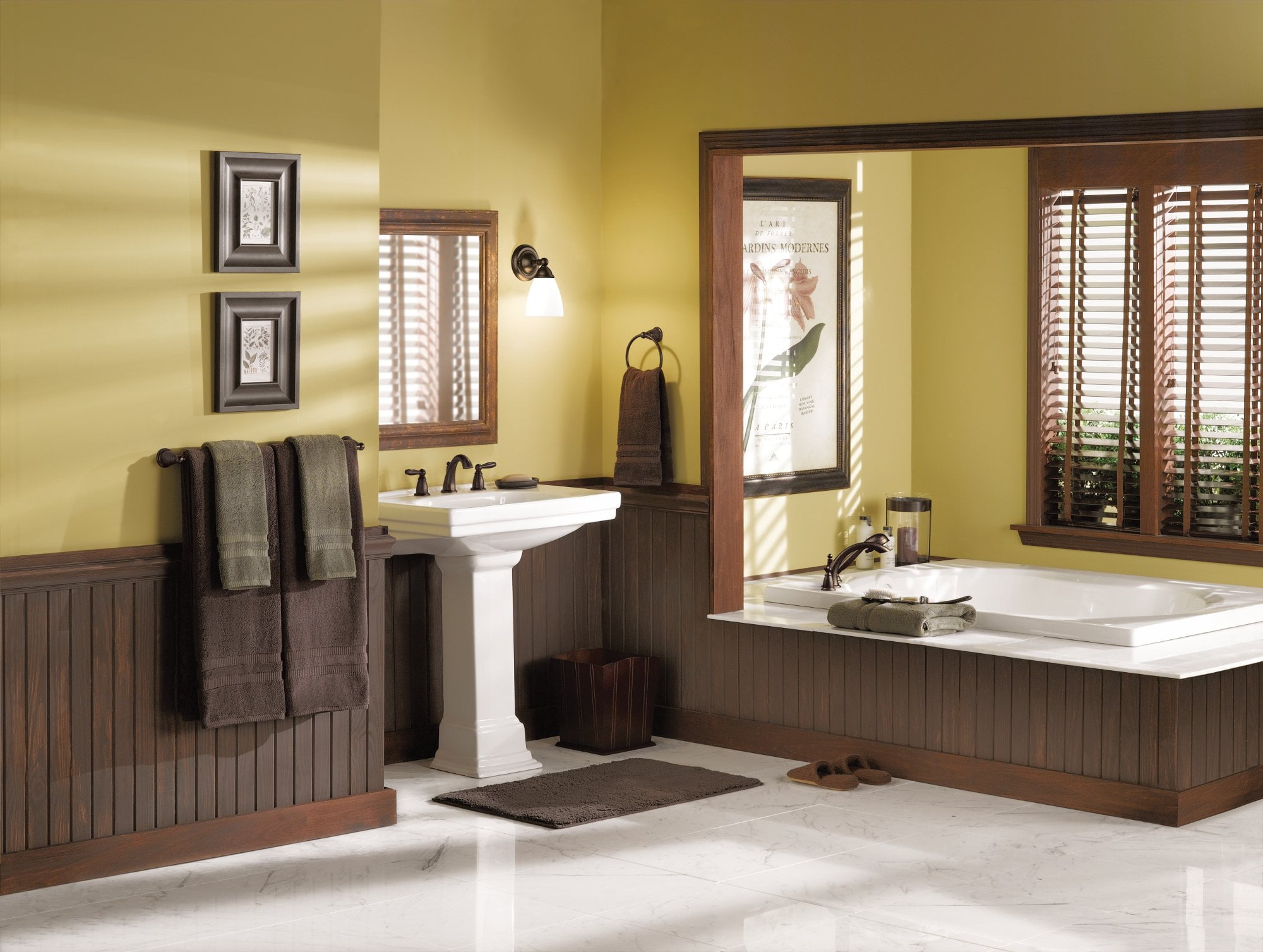 Moen T933BN Brantford Two-Handle Deck Mount Roman Tub Faucet Trim Kit, Valve Required, Brushed Nickel