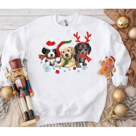 Merry Christmas Sweater, Christmas Sweatshirt, Christmas Jumper, Christmas Jumpers For Women, Rain deer,Snow Man, Christmas Friend Dog1(SWT)