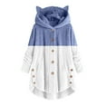 thumbnail image 2 of Hoodies for Women Fleece Jacket Women Pullover Hoodie Casual Fleece Cat Ear Hooded Sweatshirt Warm Winter Oversized Outwear Fur Coat for Women Waterproof, 2 of 4