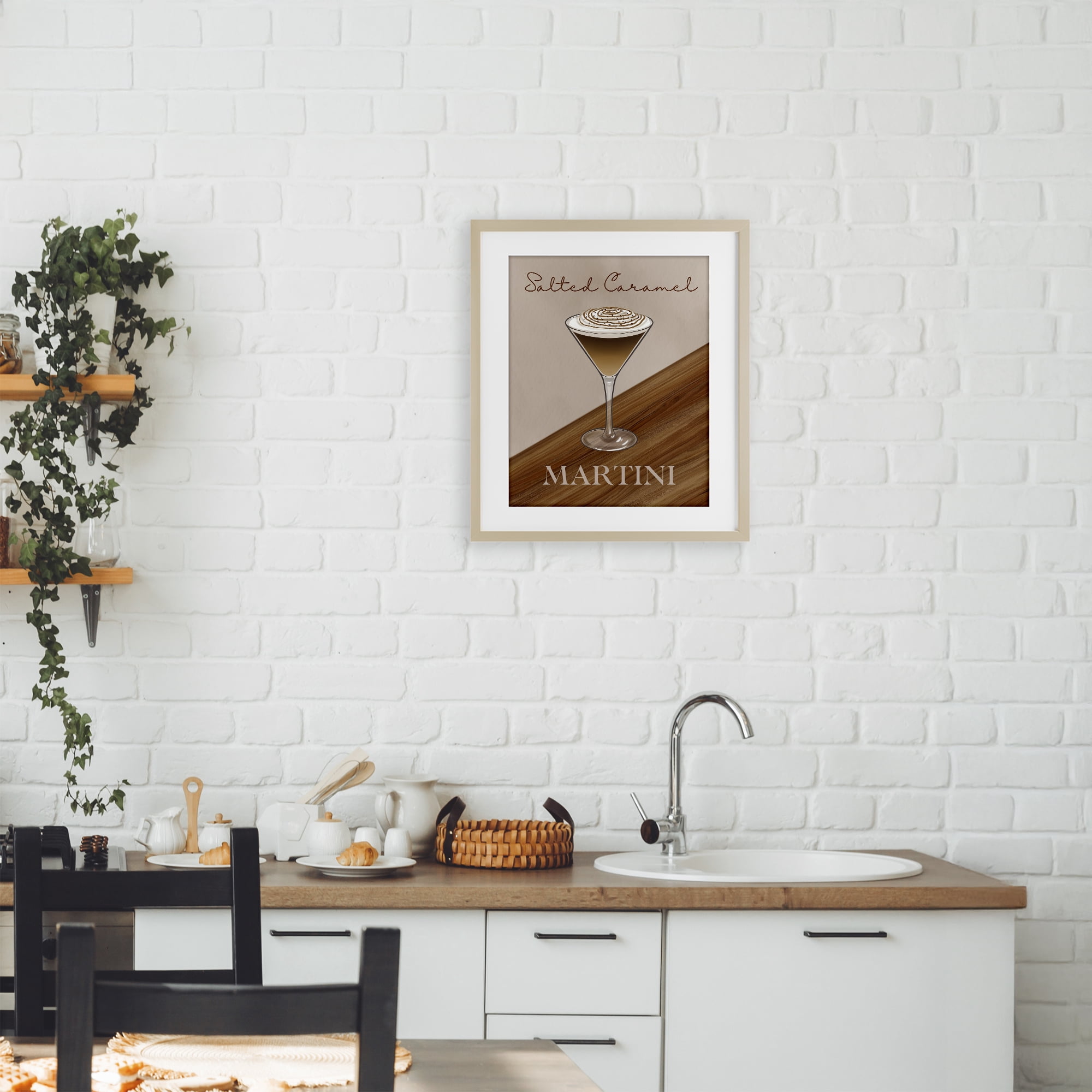 Stupell Industries Salted Caramel Martini Birch Framed Print Under Glass, design by Marcus Prime