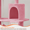 thumbnail image 5 of Alden Design 63″H Multi Level Cat Tree Condo with Basket & Hammock & Scratching Post for Small/Medium Cats, Pink, 5 of 9