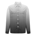 thumbnail image 4 of Long Sleeve Blouses for Women Printed Casual Cardigan Denim Style Jacket Loose Fit Polyester Winter Spring Oversized Coat, 4 of 5