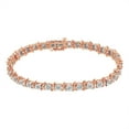 thumbnail image 2 of 10K Rose Gold Plated .925 Sterling Silver 1.0 Cttw Diamond S-Curve Link Miracle-Set Tennis Bracelet (I-J Color, I3 Clarity) - Choice of Metal Colors & 7" or 8" Lengths, 2 of 8