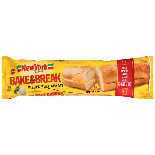 New York Bakery Bake & Break Garlic Bread, 10 oz