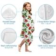 thumbnail image 7 of Red Strawberry Plants Fruit Flower Leaf Hooded Bath Towel，50"x30" for Ages 3 To 12 Kids, Quick Dry Lightweight Soft Microfiber Hood Beach Towel Cover Up for Kids, 7 of 7