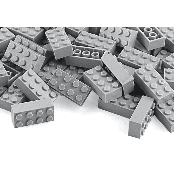 Basic Parts 320 Pieces 2x4 Light Gray Bricks Building Creative Play Blocks Set Toy Accessories Combine with Major Brick Brands (Gray Light)