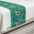 thumbnail image 2 of Paisley Bed Runner, Rhythmic Abstract Motifs Warm Tones Traditional Illustration, Decorative Accent Bedding Scarf for Hotels Homes and Guestrooms, Twin, Dark Seafoam and Multicolor, by Ambesonne, 2 of 2