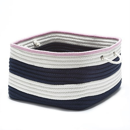 

AU11A018X018S Nautical Stripe Basket- Navy & Pink 18 x18 x12 Basket 100% Polypropylene - Square .