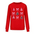 thumbnail image 3 of Craaazy Christmas Long Sleeve Shirts For Women Christmas Tree and Bow Cute Xmas Shirts Round Neck Sweatshirt Santa Pullover Snowman Sweatshirts Womens Tops, 3 of 6