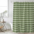 thumbnail image 4 of Green Gingham Bathroom Shower Curtains with 12 Hooks Polyester Waterproof Shower Curtain for Stalls and Bathtubs Farmhouse Buffalo Plaid Checkered Decorative Bathroom Privacy Curtain 48x72 Inches, 4 of 9