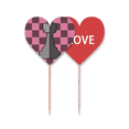 thumbnail image 1 of Checkerboard Rook White Word Chess Toothpick Flag LOVE Heart Lable Cupcake Pick, 1 of 4