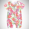 thumbnail image 3 of Baby Girl Bodysuits Romper Zipper Short Sleeve Comfortable Cartoon Print Unisex Baby Clothes for Girls B,73, 3 of 3
