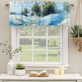 thumbnail image 3 of 2 Pack Valances for Windows, Blue Green Spring Window Valances for Living Room/Bedroom/Bathroom, Watercolor Flower Trees Nature Landscape Light Filtering Kitchen Curtain Valance 42"W x18" L, 3 of 9
