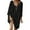 Black, variant on Women's Beach Cover Up Shirt, UPF Sun Protection Loose Fit Cover-Up with Tie Straps, U Neck Design Solid Color Resort Wear for Vacation and Casual Wear White A