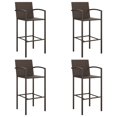 thumbnail image 2 of vidaXL 5 Piece Garden Bar Set Brown Poly Rattan, 2 of 5