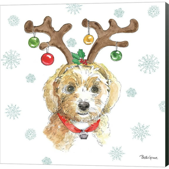 Holiday Paws VI by Beth Grove, Canvas Wall Art, 12W x 12H