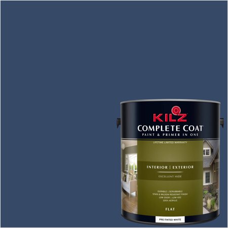 KILZ COMPLETE COAT Interior/Exterior Paint & Primer in One #RC100-02 Fountain (Best One Coat Paint For Walls)